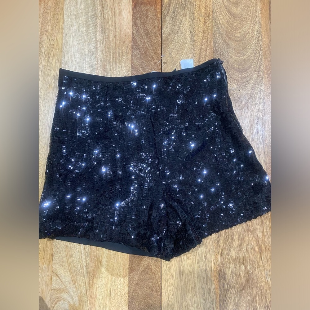Zara Black Sequin Shorts/ Size Medium